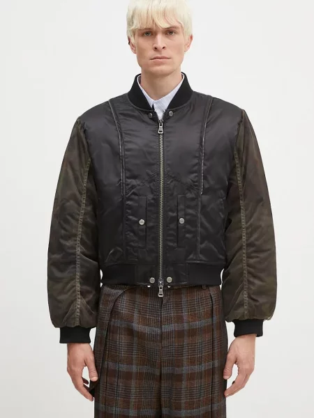 Andersson Bell kurtka bomber Mesh Sleeve Bomber Jacket przejściowa czarny