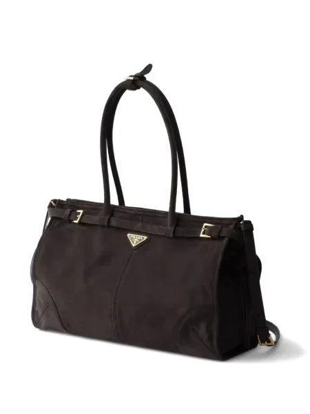 Geantă Prada din piele de căprioară maro