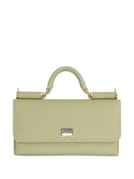 Mini geantă Dolce & Gabbana mini cu autograf verde