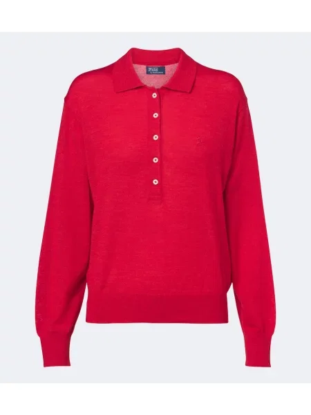 Tricou polo Polo Ralph Lauren de lână roșu