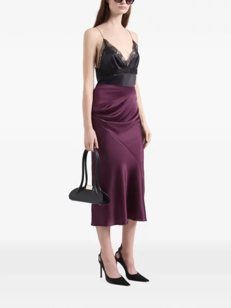 Fustă Nina Ricci asimetrică drapată violet