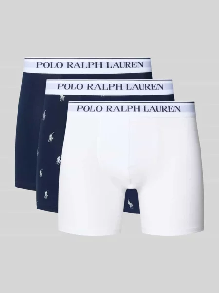 Obcisłe bokserki z mieszanka bawełny w zestaw 3 szt. Polo Ralph Lauren granatowe