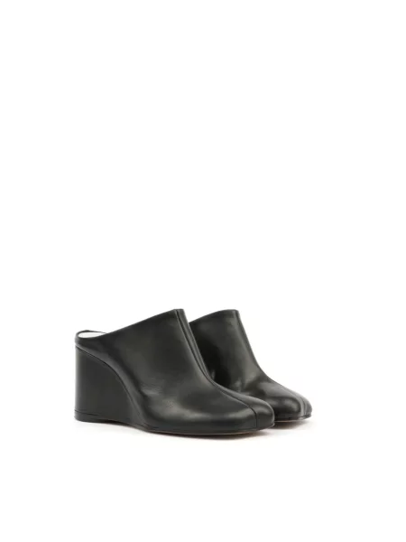 Klapki Mm6 Maison Margiela skórzane czarne