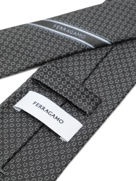 Cravată Ferragamo din jacard gri