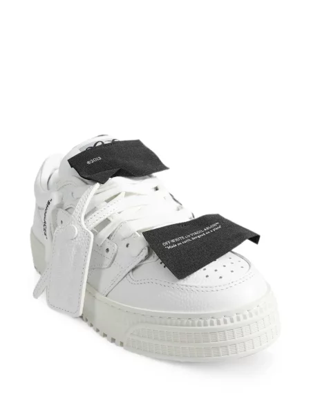 Sneakerși Off-white cu șireturi din dantelă alb