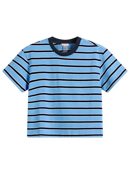 Koszulka Fruity Booty w paski z dżerseju niebieska