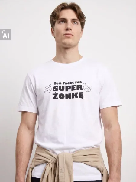 Sinsay tričko s nápisem bílá