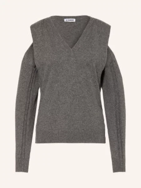 Jil Sander Kašmírový Svetr šedá