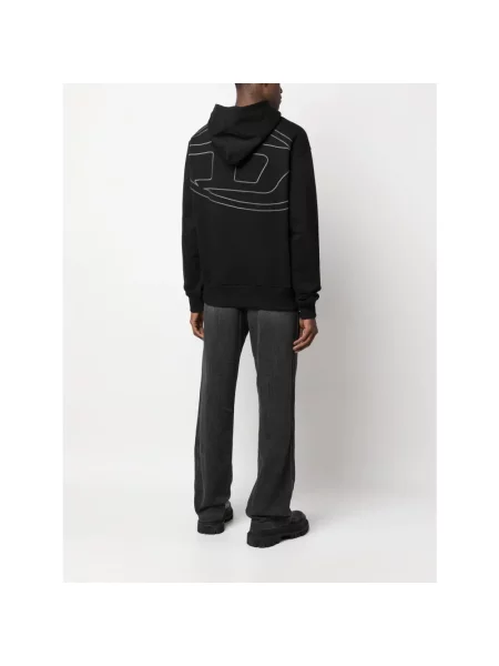 Bluza z kapturem Diesel z kapturem biznesowa czarna