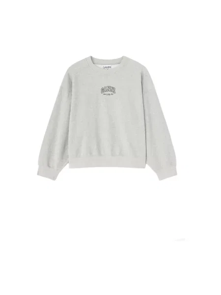 Bluza Ganni z logo szara