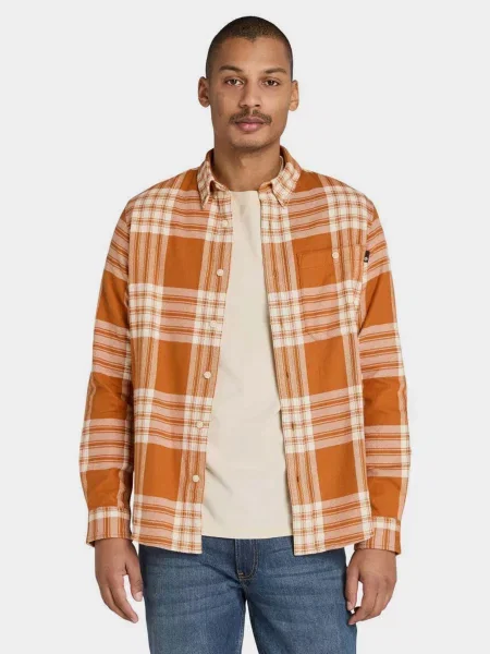 Сорочка Timberland Midweight Flannel світло-коричневий коричнева