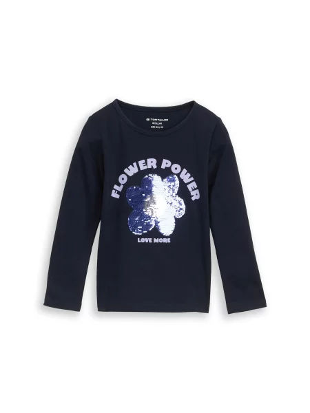 TOM TAILOR Tricou / bleumarin / mov liliachiu / argintiu albastru