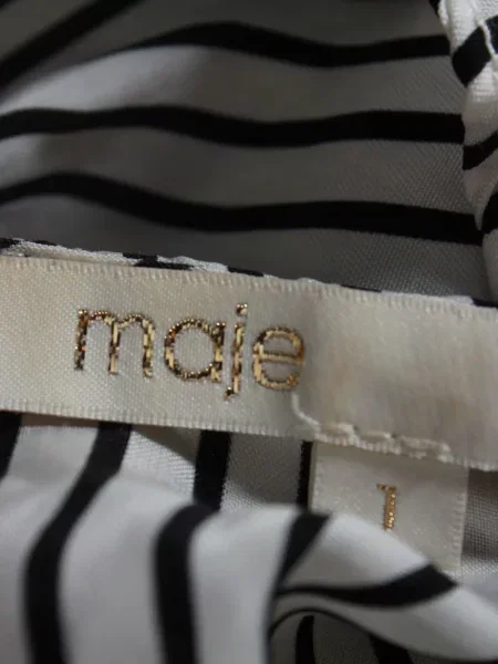 Rochie mini Maje cu dungi de costum alb