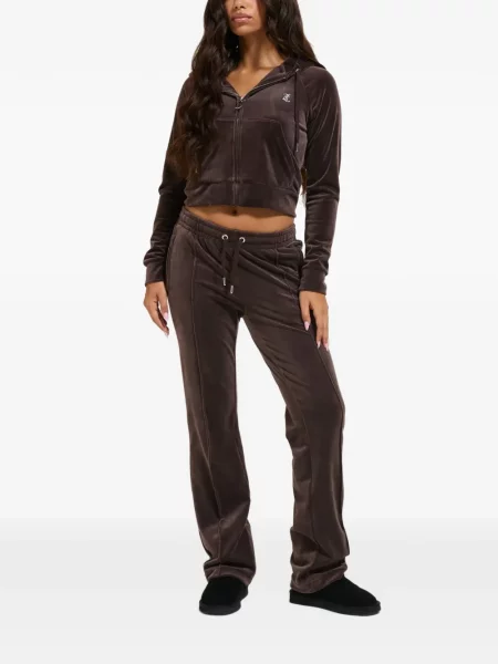 Veliūrinės bėgimas kelnės Juicy Couture ruda