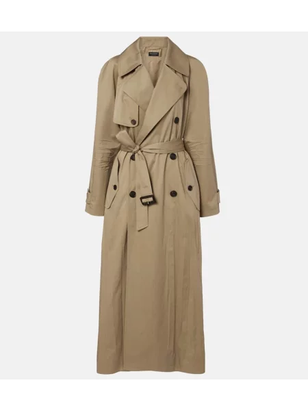 Trenci Balenciaga din țesătură twill bej