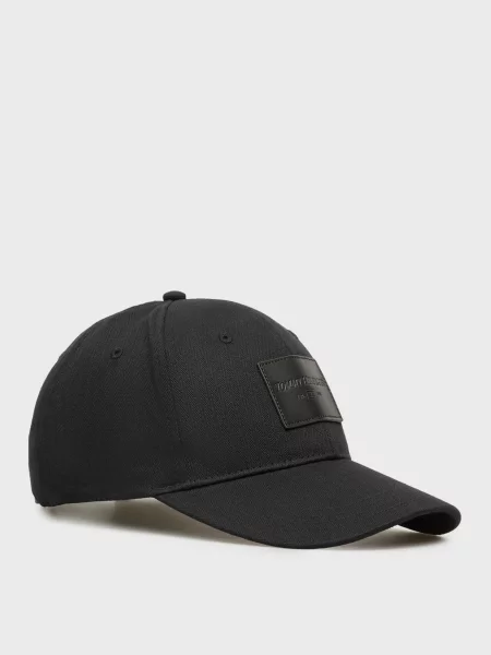 Кожаная кепка Tommy Hilfiger черная