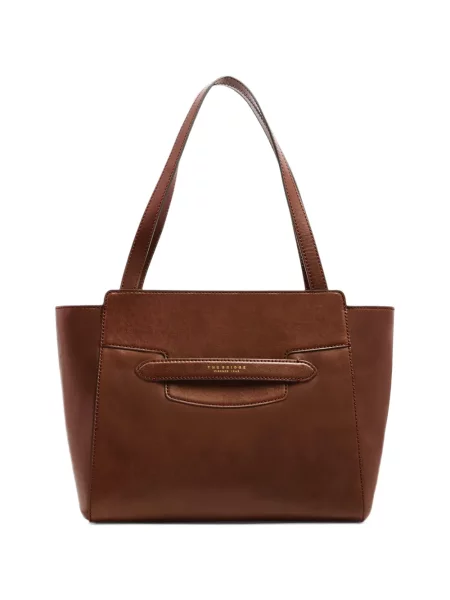 Geantă shopper The Bridge din piele cu imagine maro
