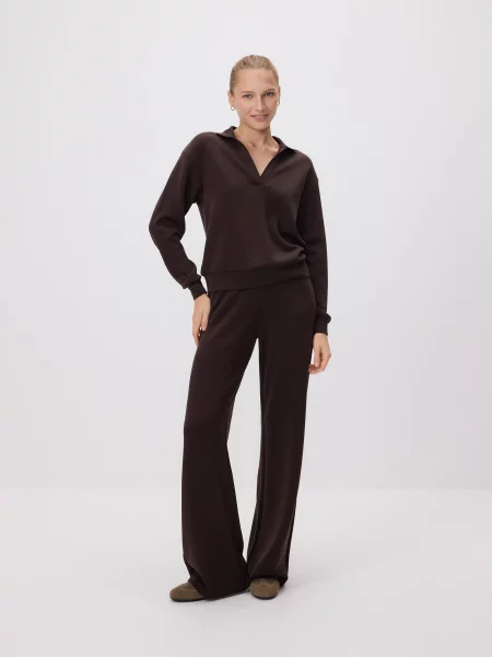 Reserved Світшот з модаллю темно коричневий