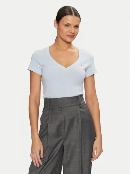 Tommy Jeans Tricou celest albastru