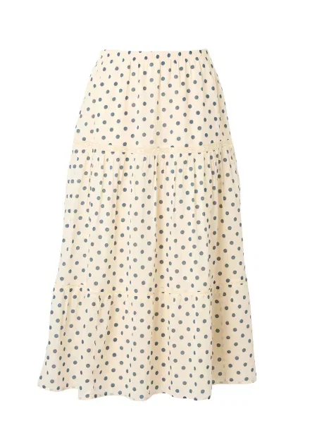 Abercrombie & Fitch Fustă gri metalic / lână alb