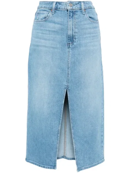 Spódnica jeansowa Paige do kolan niebieska