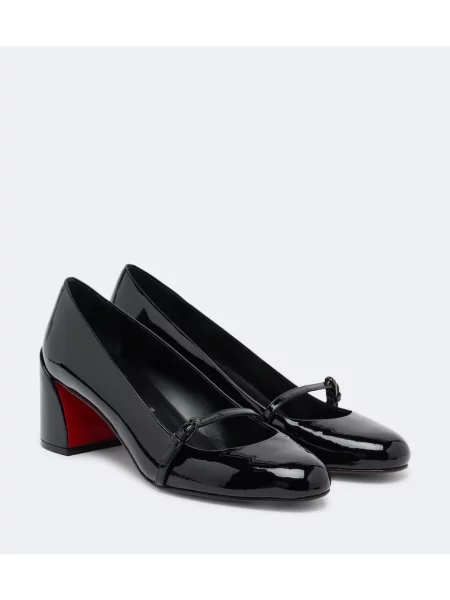 Pantofi cu toc Christian Louboutin din piele de lac negru
