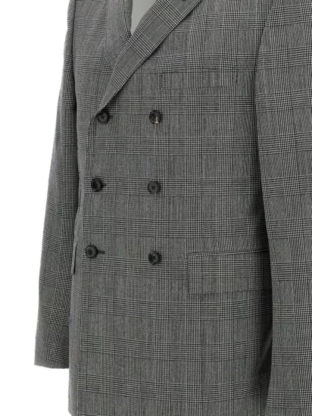 Vilnonis pledas švarkas Thom Browne dvieiliai pilka