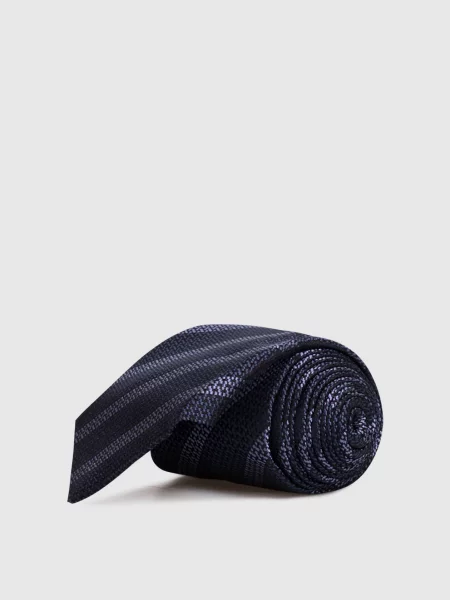 Шелковый галстук Brunello Cucinelli в полоску синий