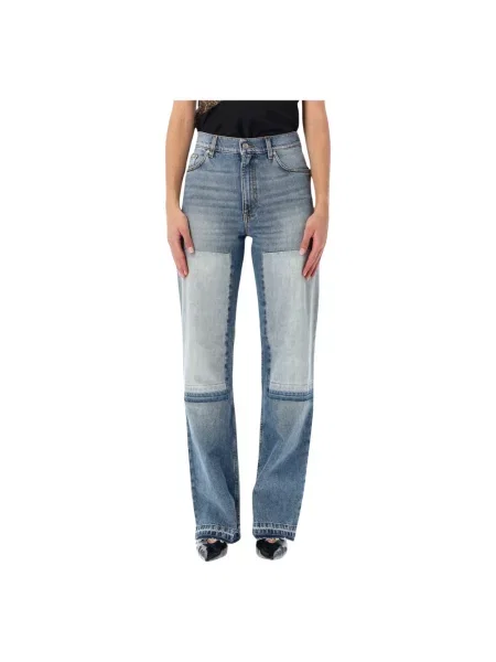 Jeansy Stella Mccartney z naszywkami niebieskie