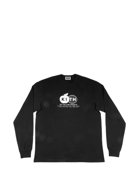 Lung tricou Kith cu imagine negru