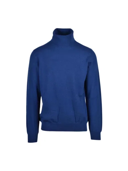 Sweter z golfem Alpha Studio z kaszmiru do golfa niebieski