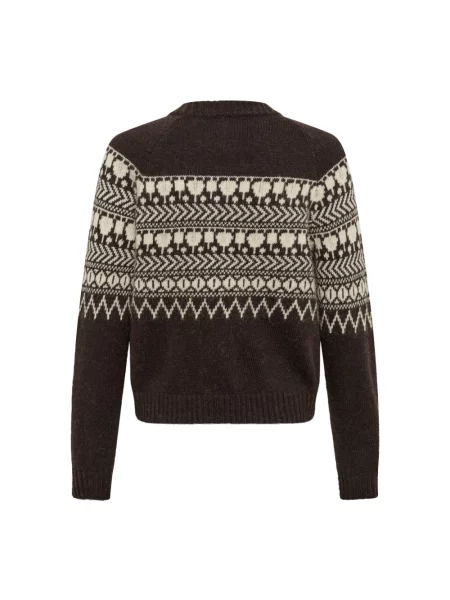 Dzianinowy sweter Part Two brązowy