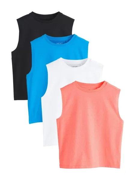 Next Tricou albastru regal / corai / negru alb