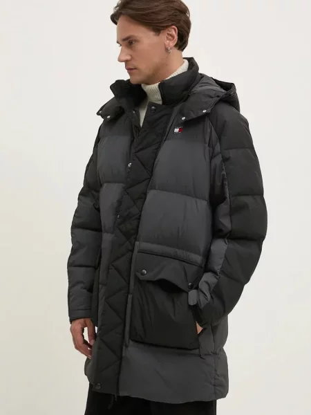 Пухено яке Tommy Jeans зимен модел черно