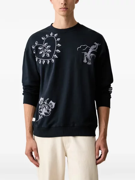 Pulover Scotch & Soda cu decolteu rotund albastru