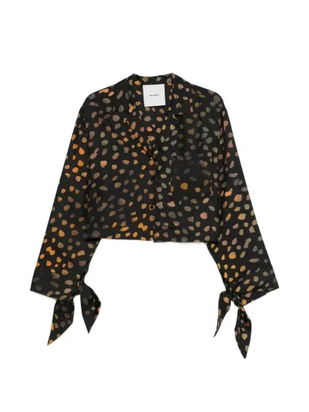 Cropp cămașă Nanushka cu legături negru