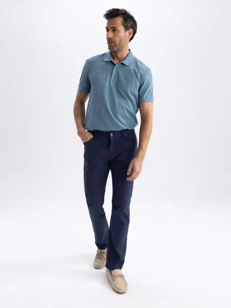 DeFacto Прямі джинси Темно-синій сині