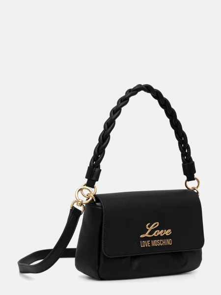 Kožená kabelka Love Moschino čierna