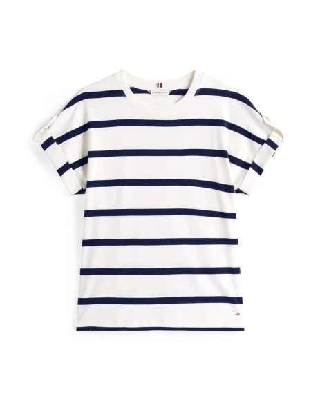 Tommy Hilfiger Tricou Gold Button Bleumarin auriu