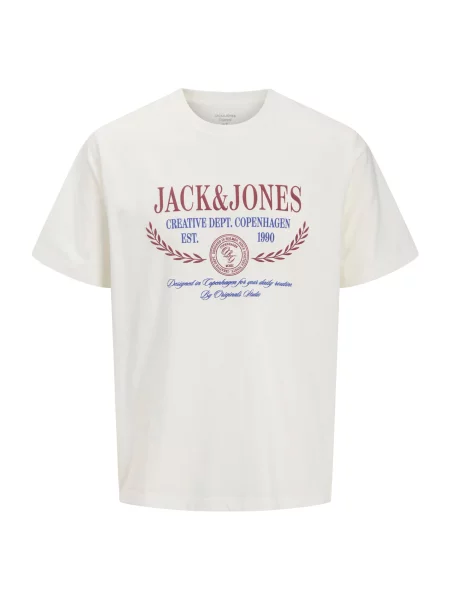 JACK & JONES Tricou JORFREDERIKSBERG albastru / roşu închis alb