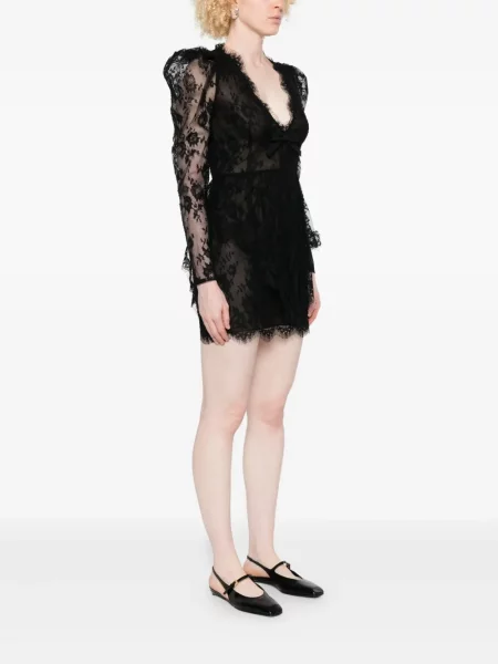 Rochie mini Alessandra Rich din dantelă de costum mini negru