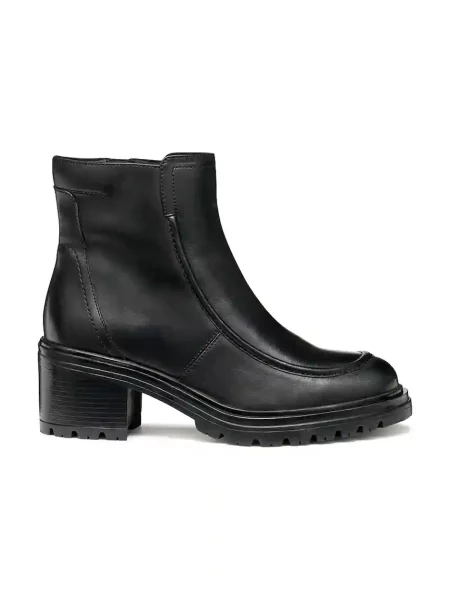 Geox cizme de piele D DAMIANA cu drept negru