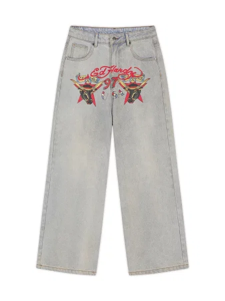 Ed Hardy Jeans opal / albastru deschis / galben roșu