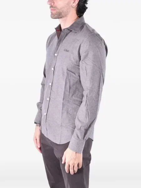 Cămașă Mc2 Saint Barth cu broderie de flanelă gri