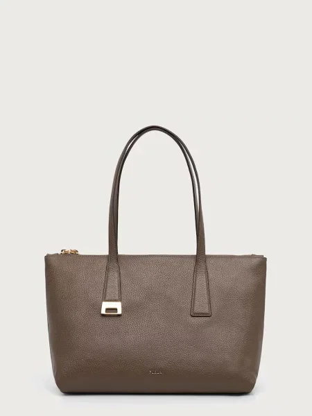 Furla geantă shopper pentru femei din piele Olivia M Tote bej