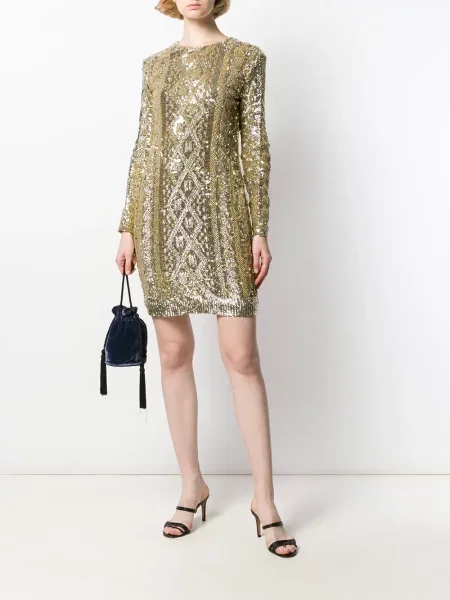 Rochie Max Mara cu paiete de costum auriu