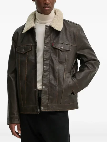 Kožené pruhované džíny Levi's 527 s kapucí modré