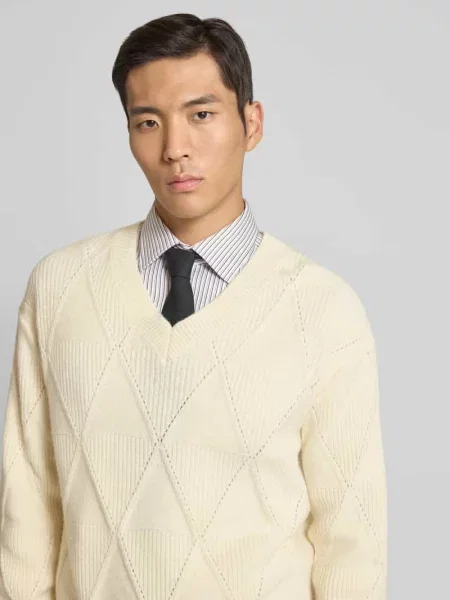 Sweter wełniany z czystej wełny Maison Kitsune biały