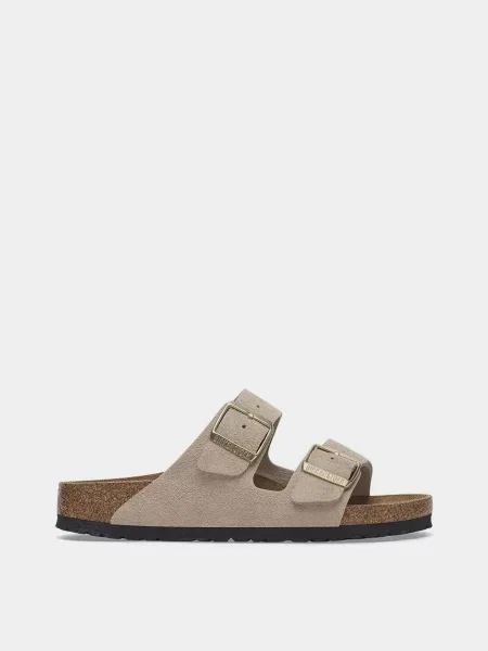 Замшеві Шльопанці Birkenstock ARIZONA бежевий