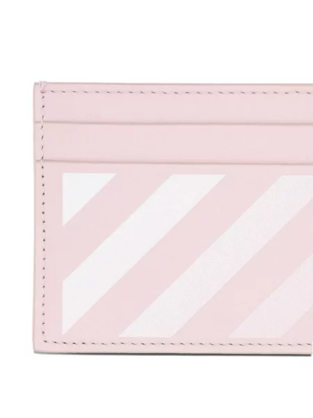 Portofel Off-white din piele cu dungi alb